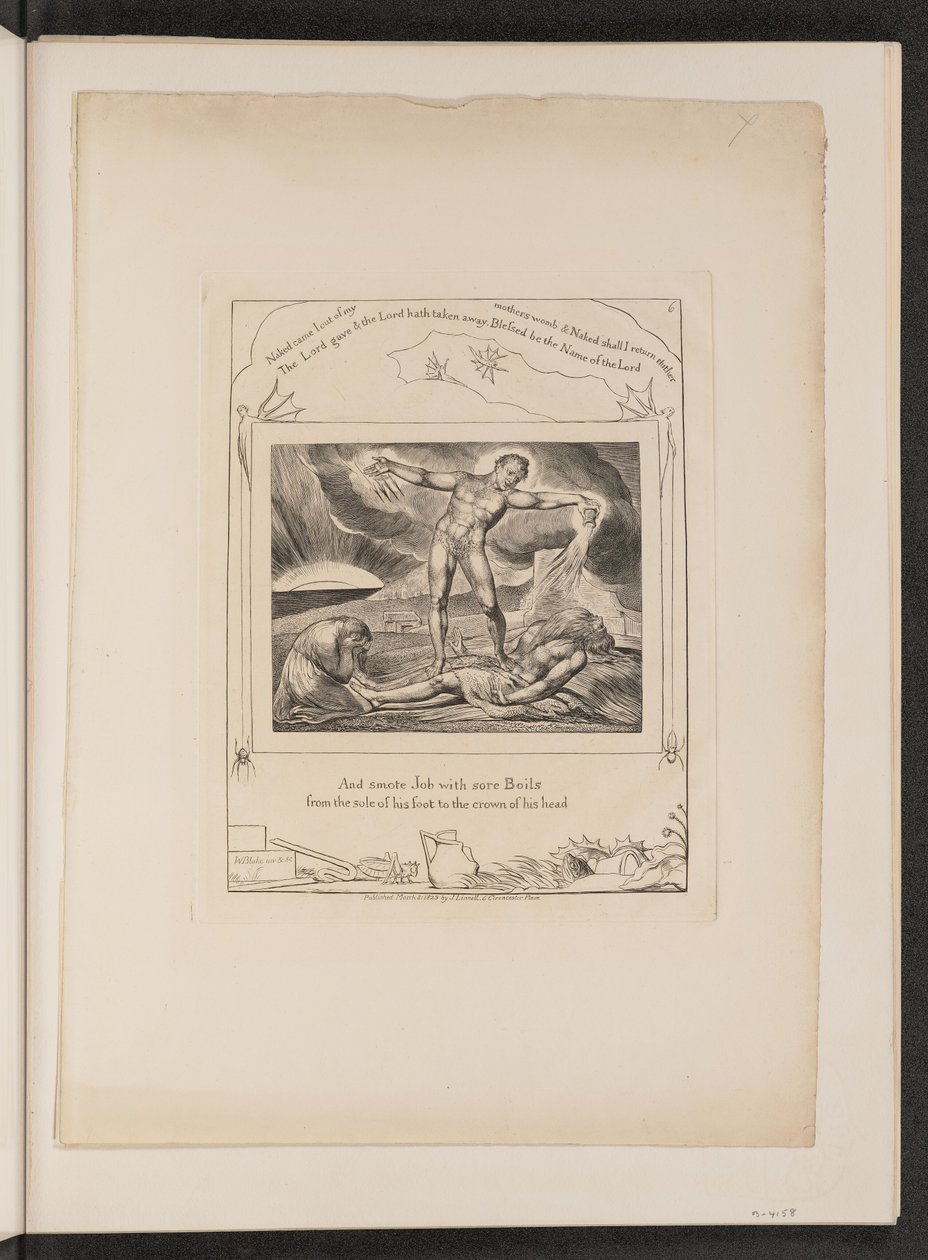 Satan slår jobb med byller, 1825. av William Blake