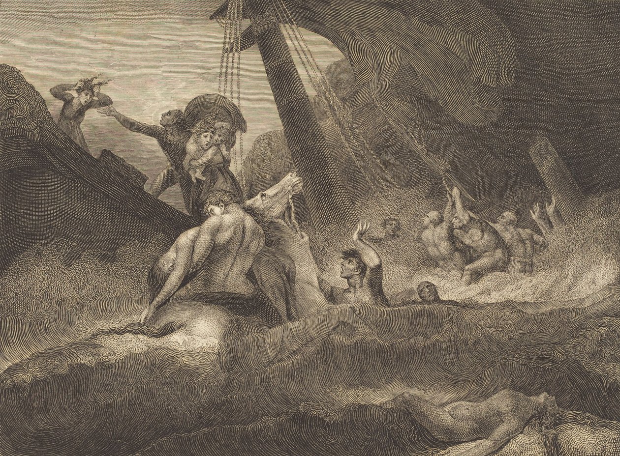 Skisse av et forlis, 1809. av William Blake