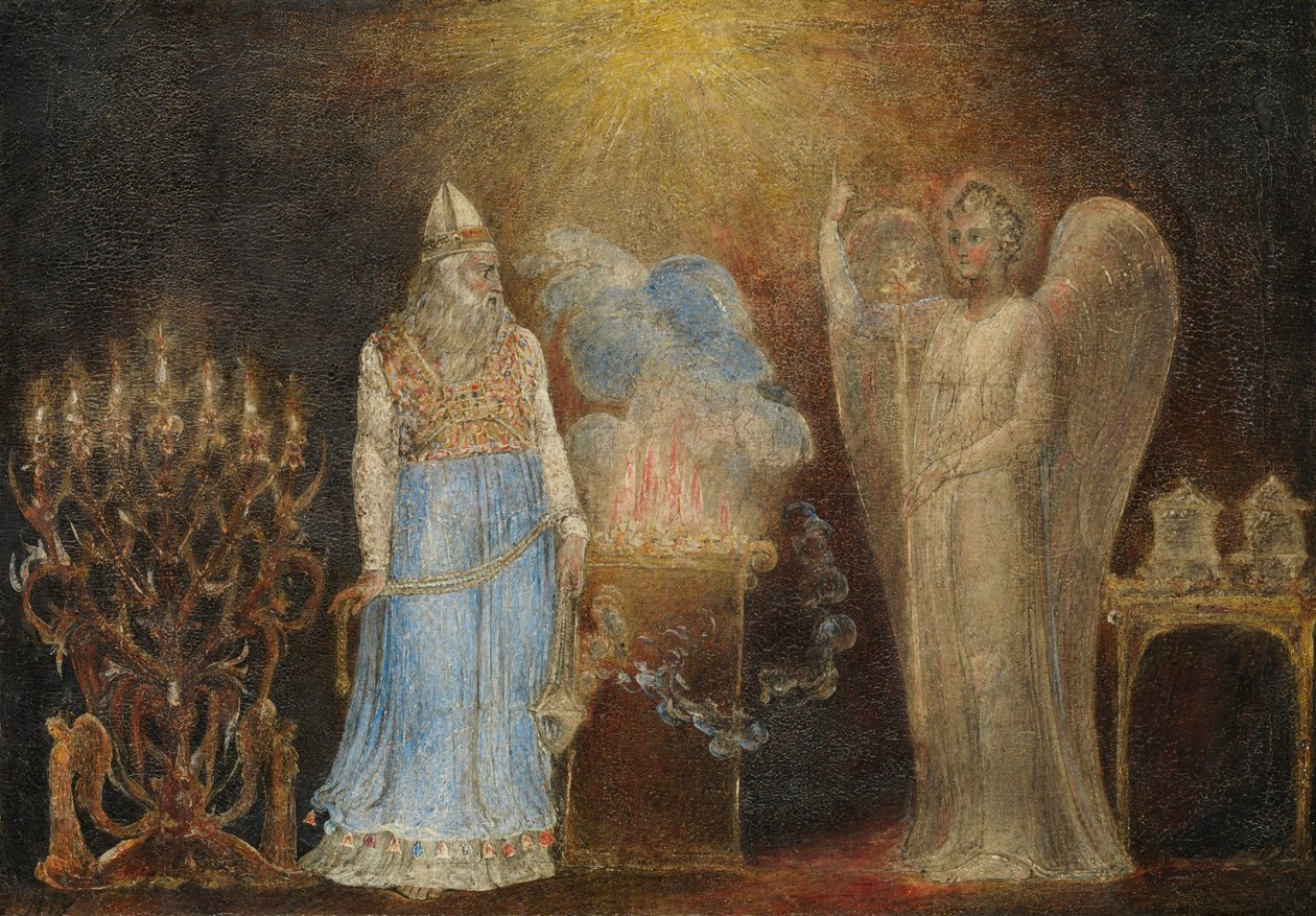 Engelen som vises for Zacharias, 1799-1800. av William Blake