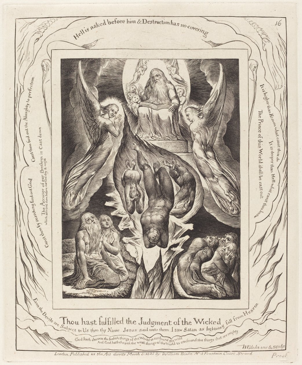 Satans fall, 1825. av William Blake