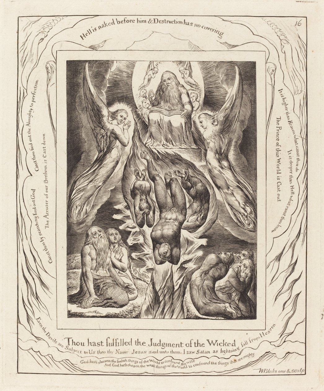 Satans fall, 1825. av William Blake