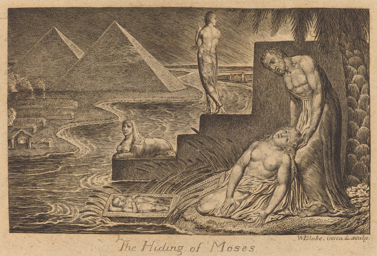 The Hiding of Moses, 1824. av William Blake