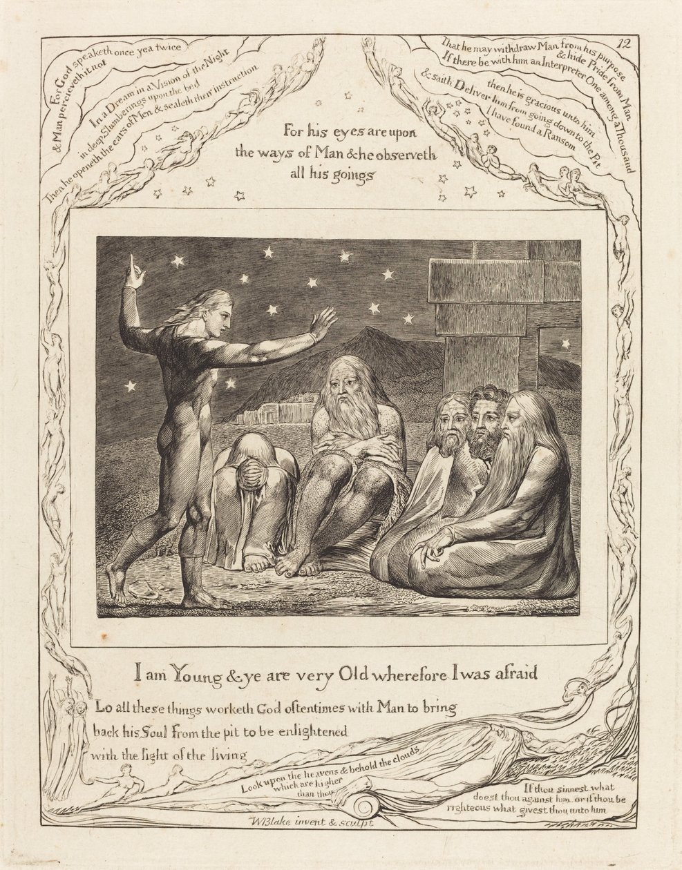 Elihus vrede, 1825. av William Blake