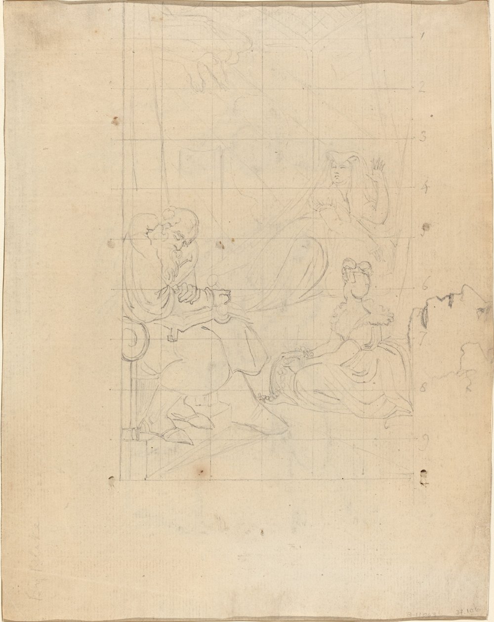 Dronning Katherines drøm [rekto] av William Blake after Henry Fuseli