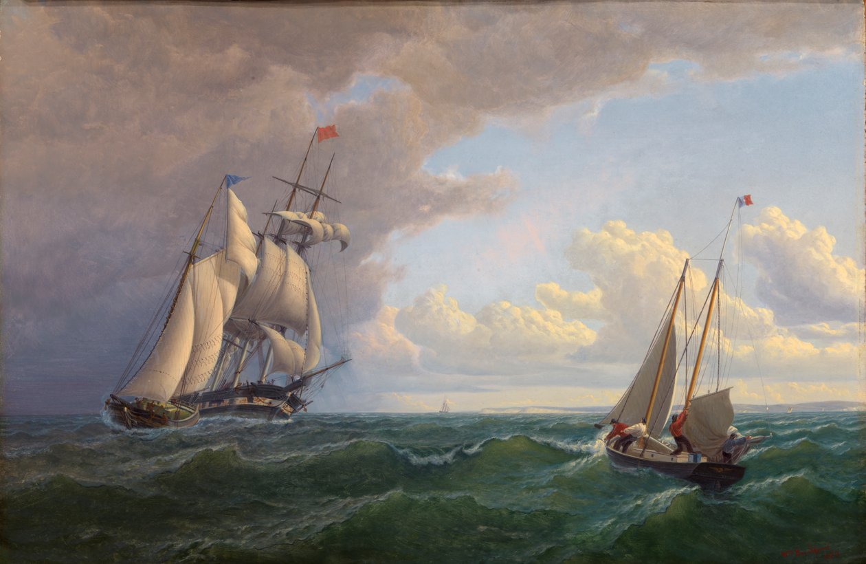 Hvalfanger utenfor vingården - Outward Bound, 1859. av William Bradford