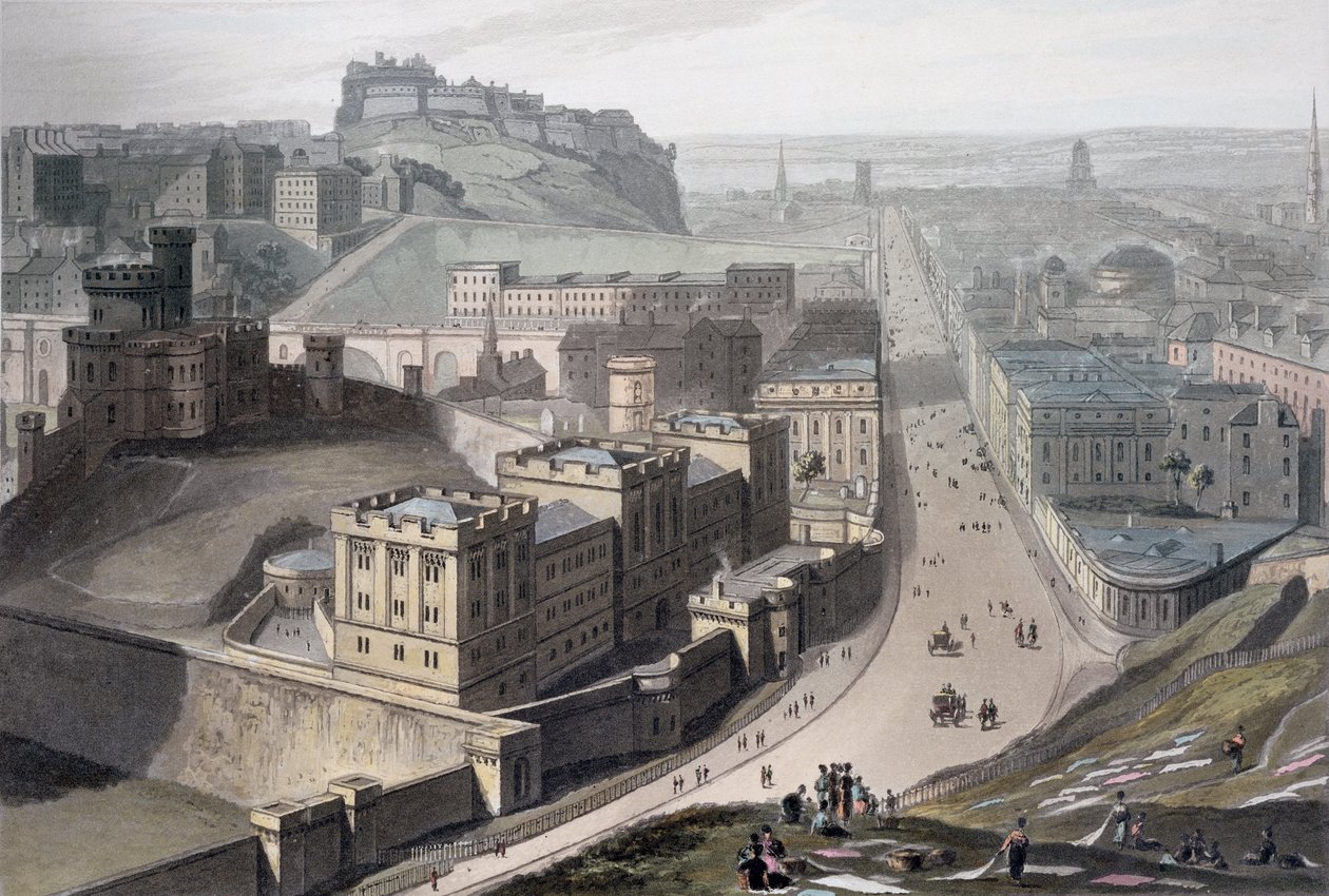 Edinburgh, fra Calton Hill, 1829 av William Daniell