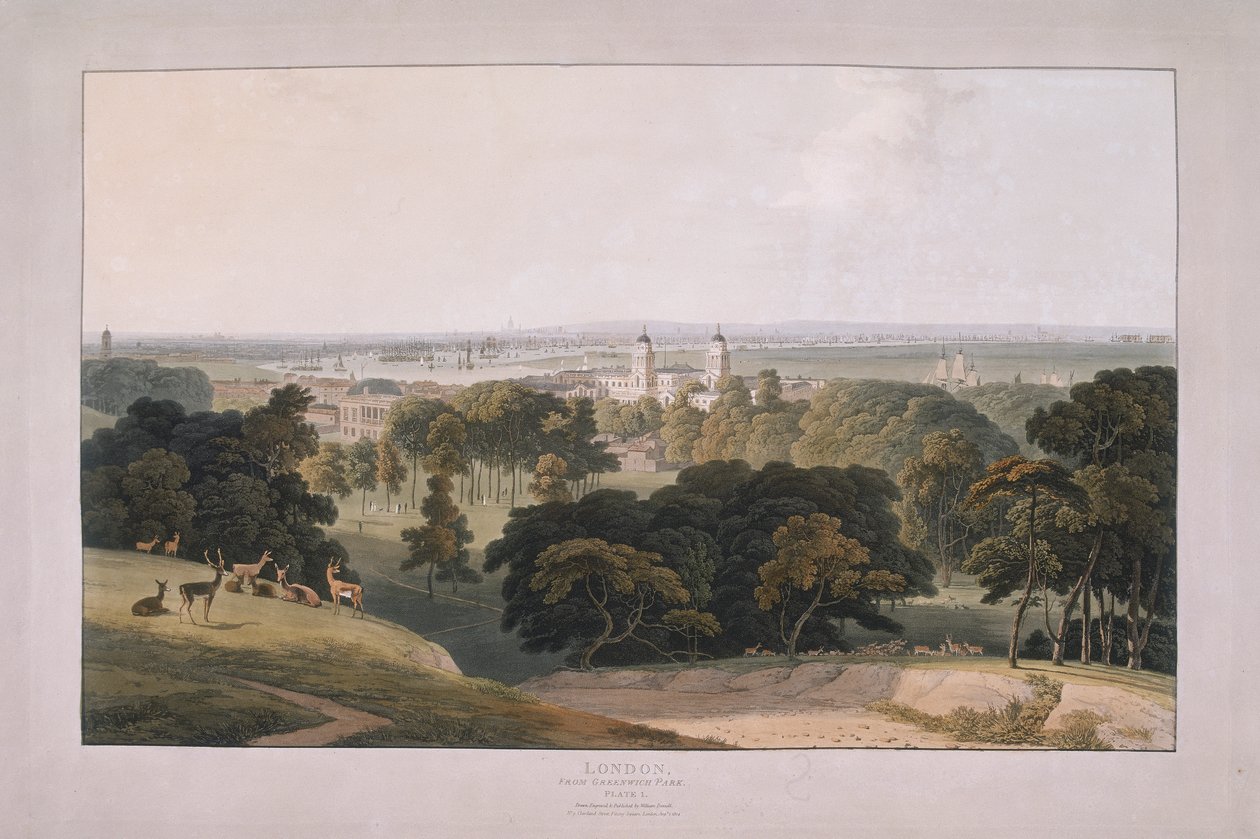 Greenwich Park, London, 1804 av William Daniell