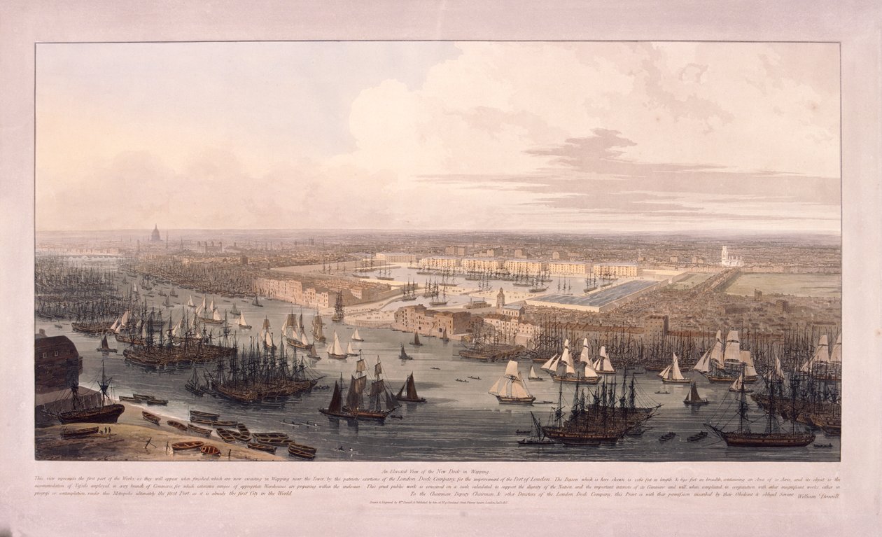 London Docks, 1803 av William Daniell