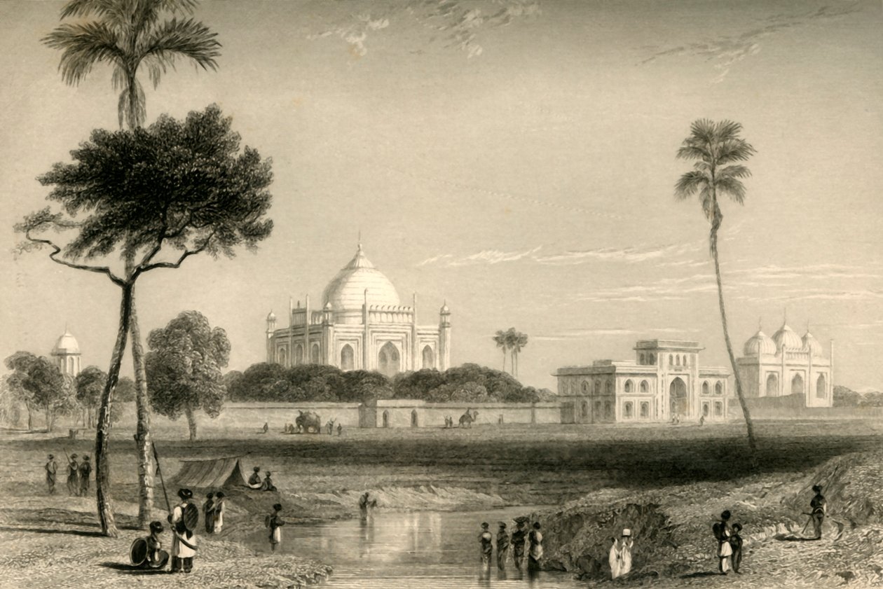 Mausoleum of Sufter Jung, Delhi, 1835. av William Daniell