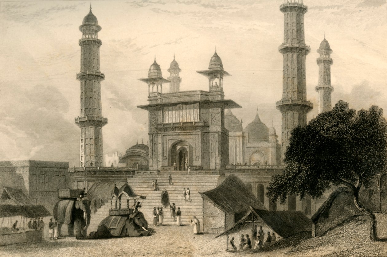 Moskeen i Mathura, 1835. av William Daniell