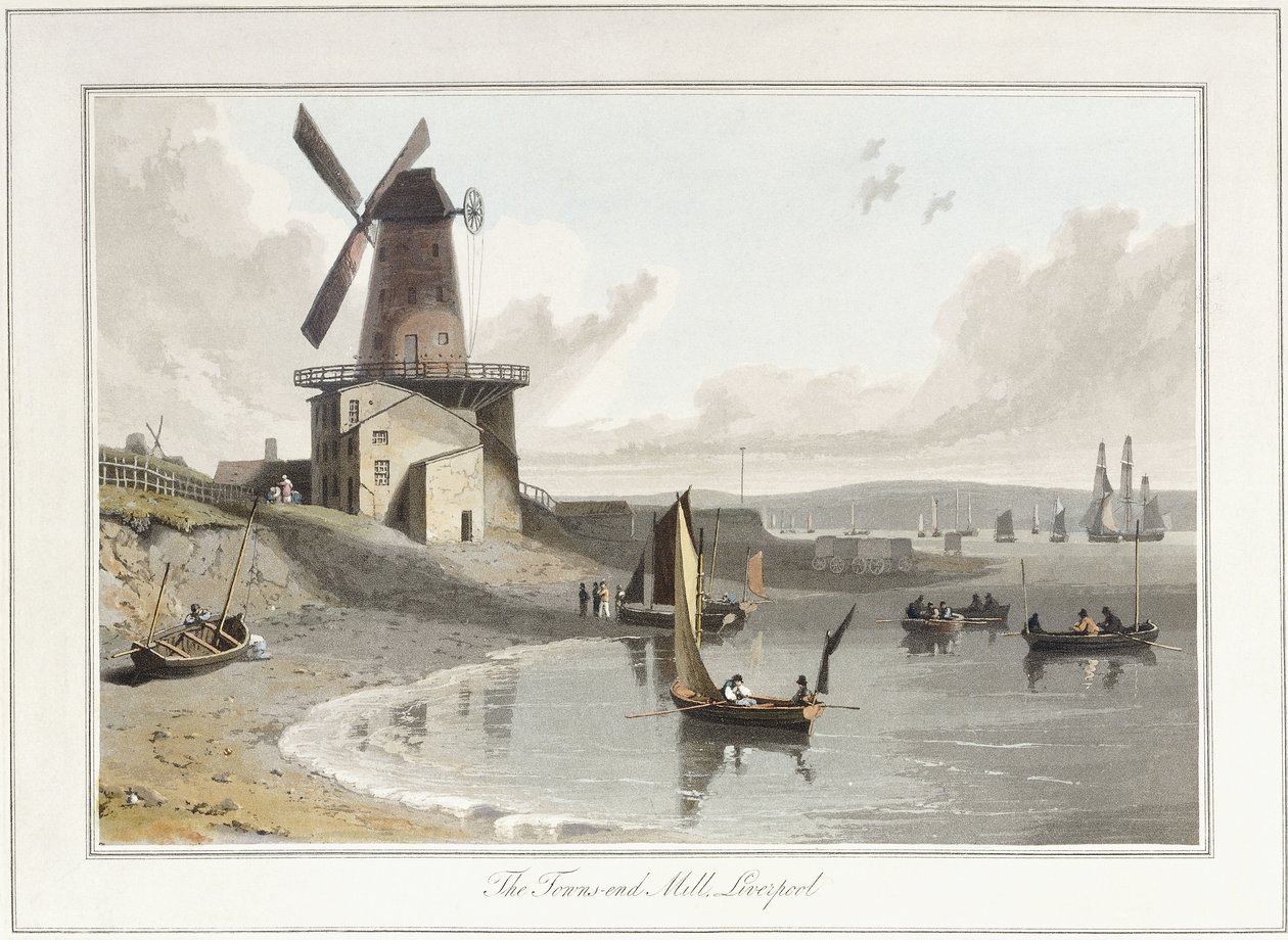 The Towns-end Mill, Liverpool, 1814-1825 av William Daniell