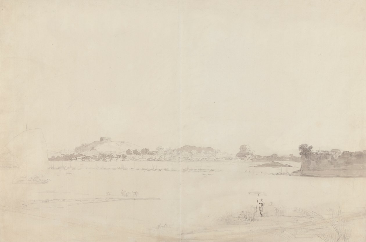 Utsikt over Monghyr, Bihar av William Daniell