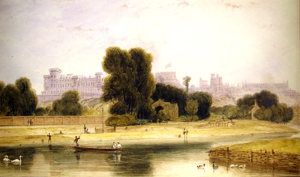 Windsor Castle fra Eton, Berkshire av William Daniell