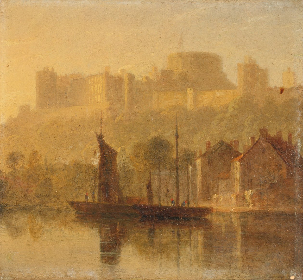 Windsor Castle fra Themsen av William Daniell