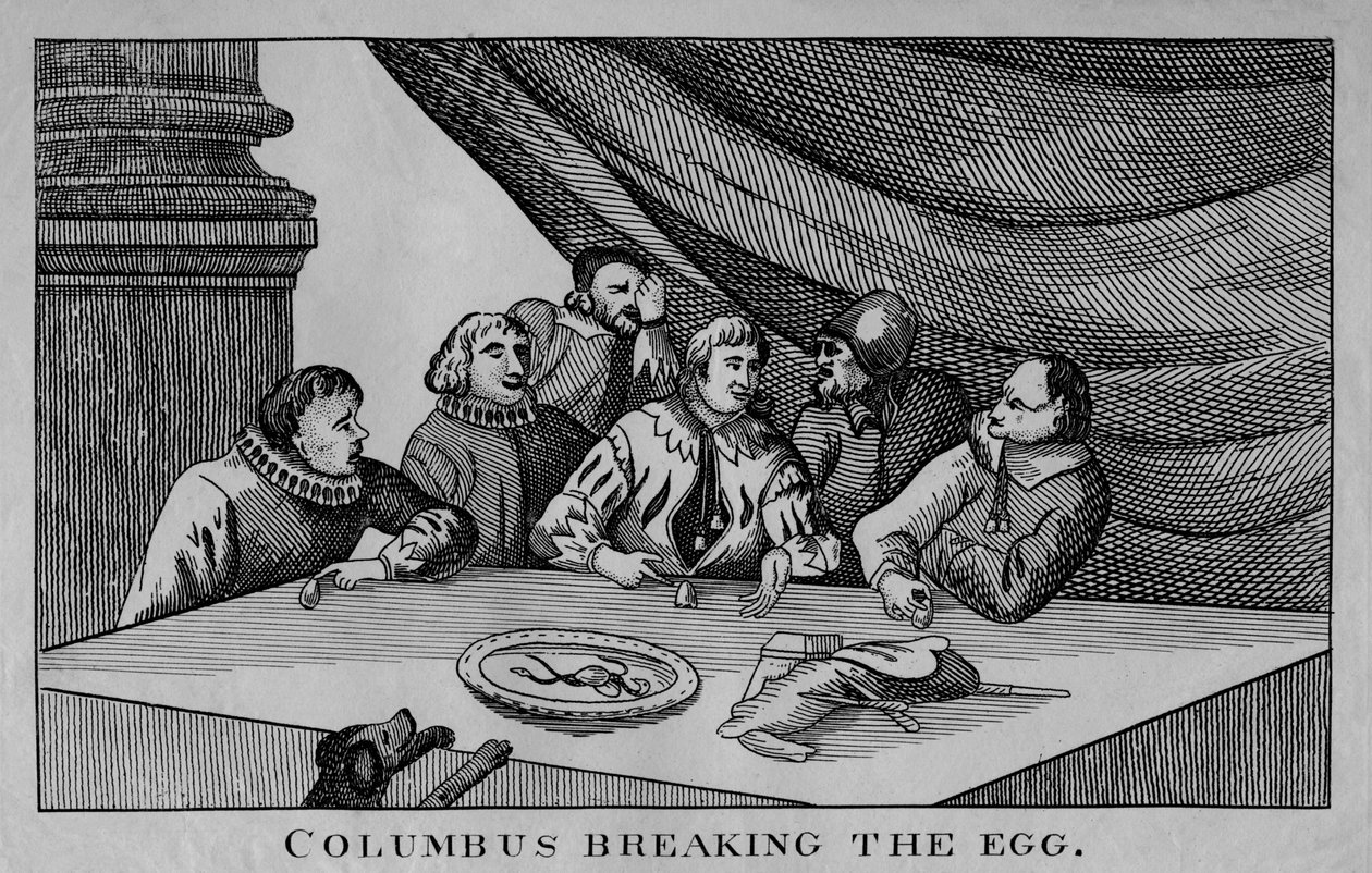Columbus Breaking The Egg, c1815. av William Davison