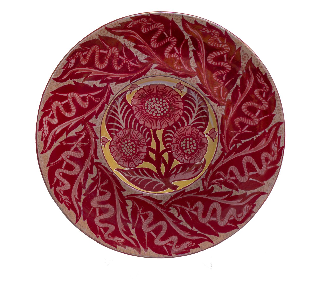 Luster Snake og Daisy Plate av William de Morgan