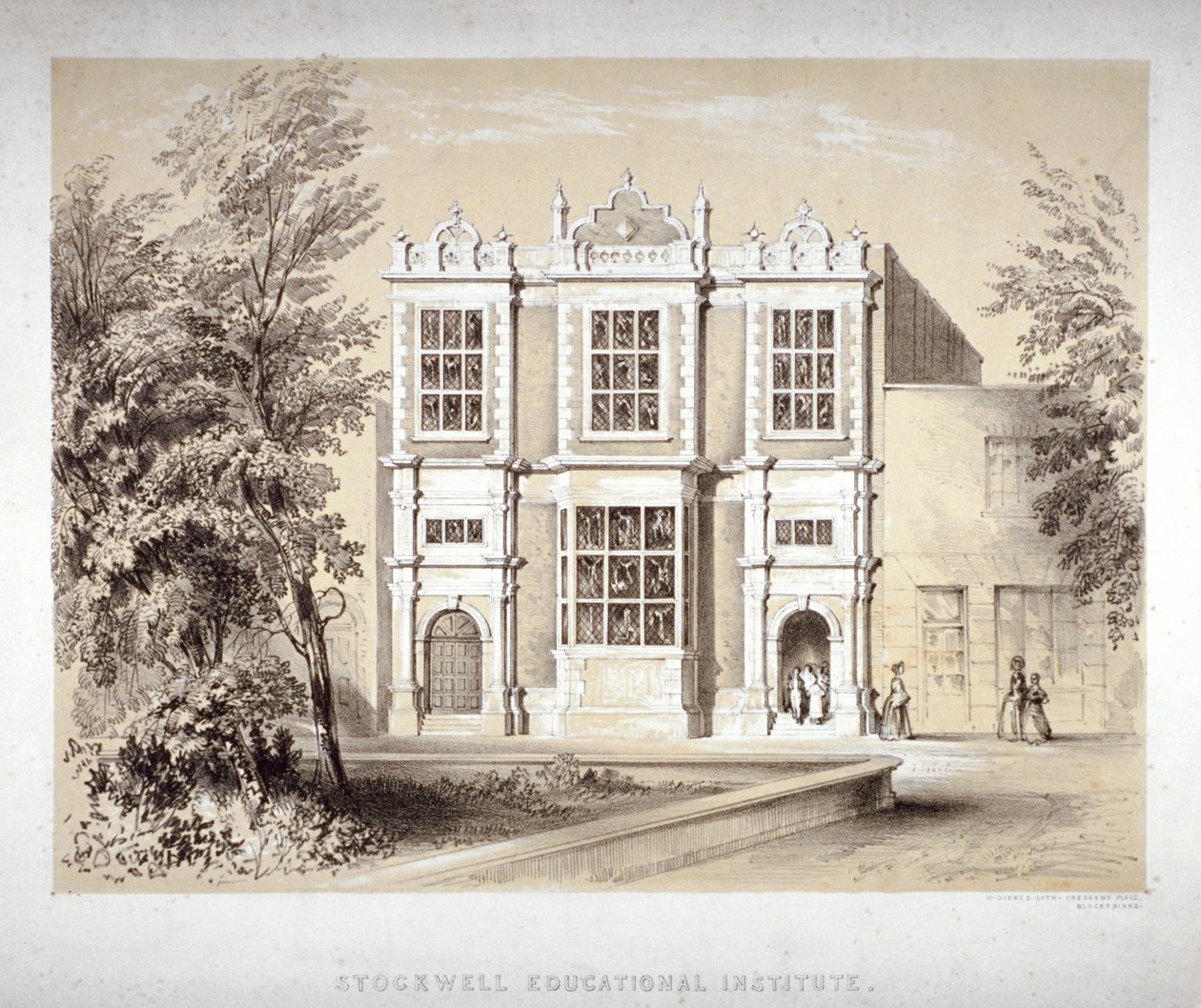 Stockwell Education Institute, Stockwell, Lambeth, London, c1860 av William Dickes