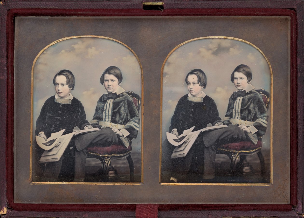 Portrett av to gutter, 1850-tallet. av William Edward Kilburn