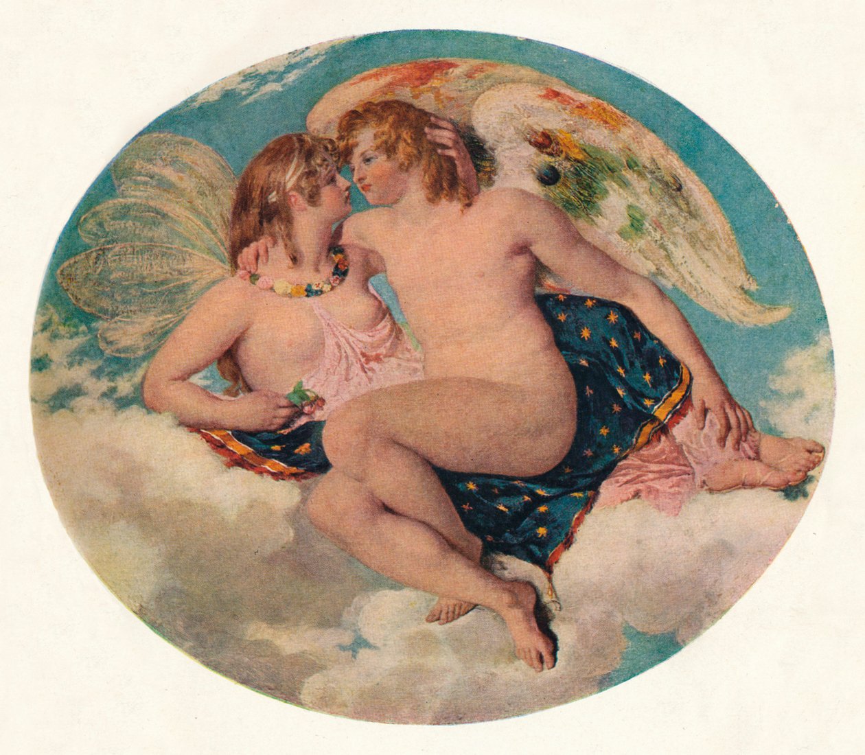 Amor og psyke, 1800-tallet. av William Etty