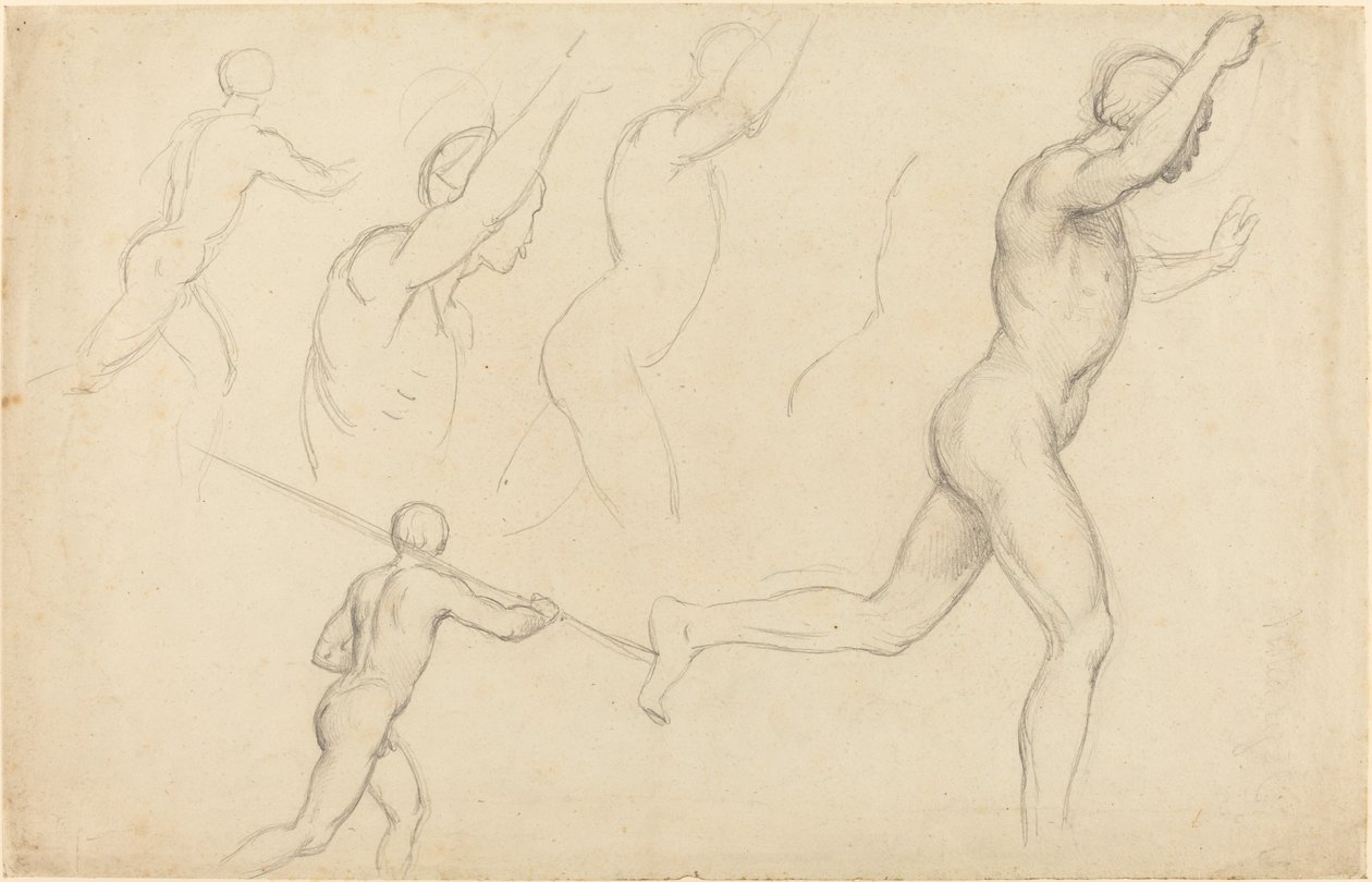 Studier av menn som løper av William Etty