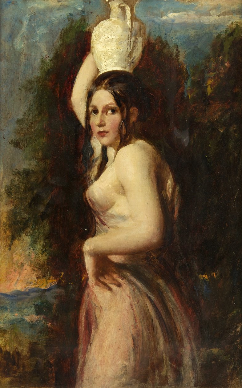 The Water Carrier (olje på kvernbrett) av William Etty