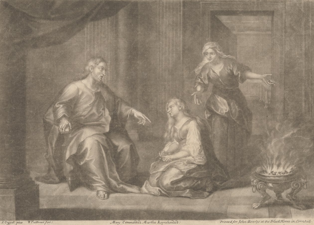 Mary Commended, Martha Reprehended av William Faithorne
