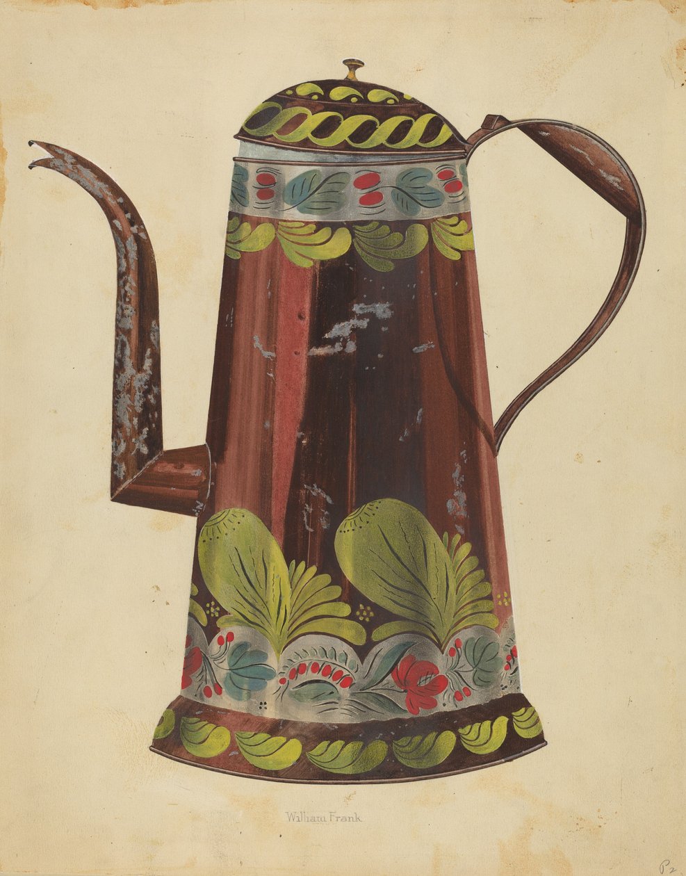 Toleware tinn kaffekanne, ca. 1937. av William Frank