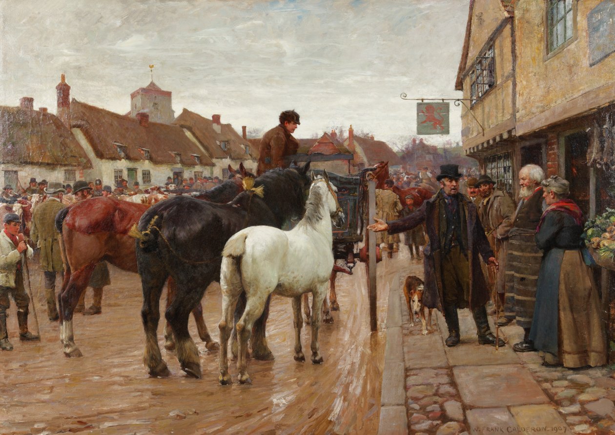 Markedsdag, 1907 av William Frank Calderon