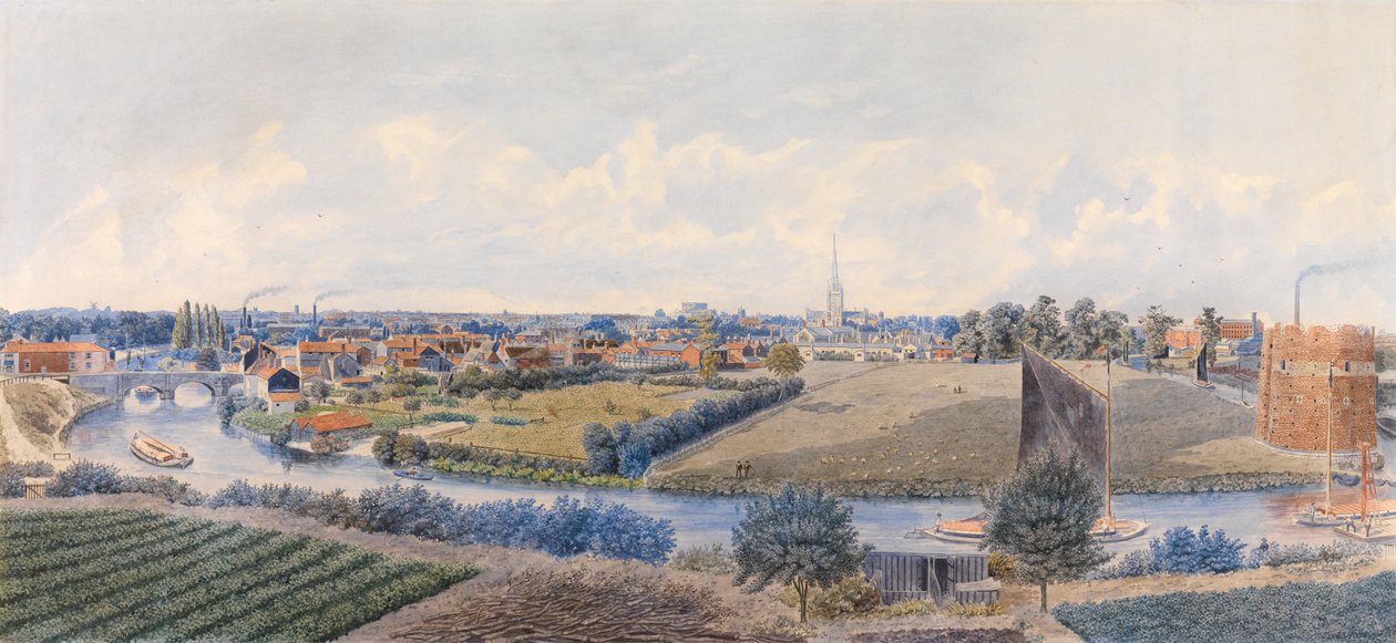 Sørøstutsikt over Norwich av William Frederick Austin