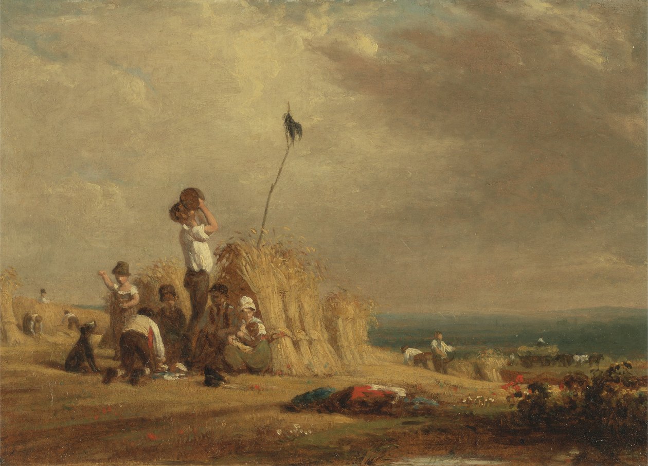 Middagshvile, høsting (olje om bord) av William Frederick Witherington