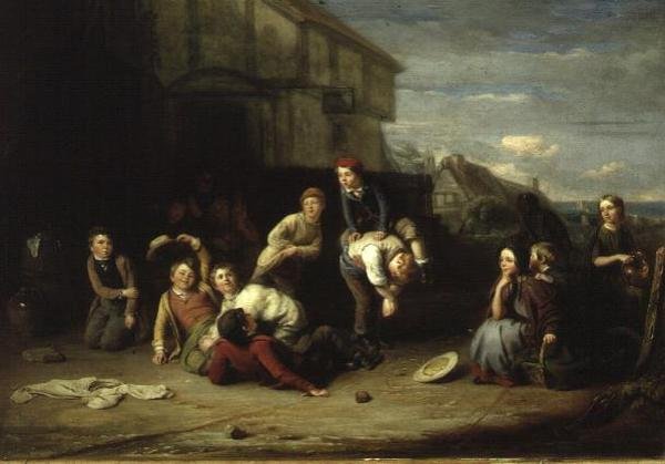 Leap-frosk, c. 1852 (olje på panel) av William Gill