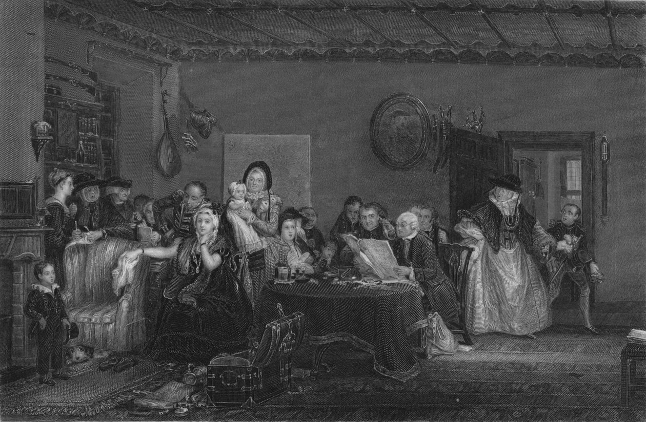Leser testamentet, c1820. av William Greatbach