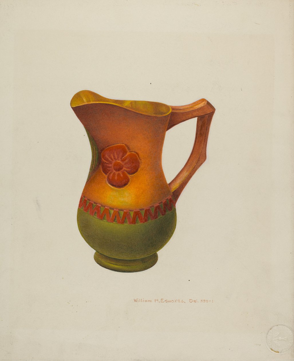 Utskåret trekanne, ca. 1940. av William H Edwards