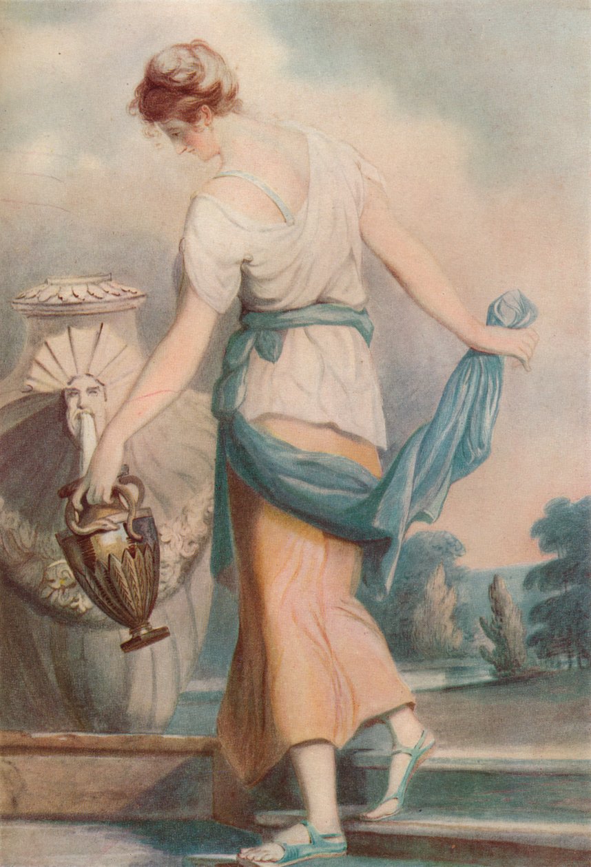 Ved fontenen, c1770-1801, 1924 av William Hamilton