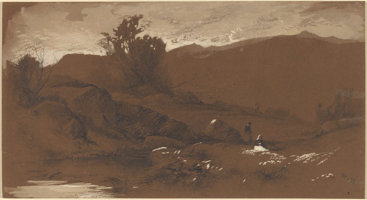 Figurer i et landskap av William Hart