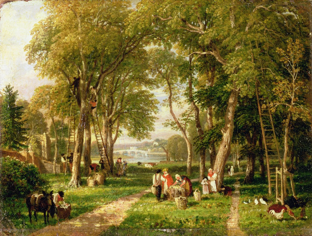 Valnøttsamling i Petersham, nær Richmond Bridge av William Havell