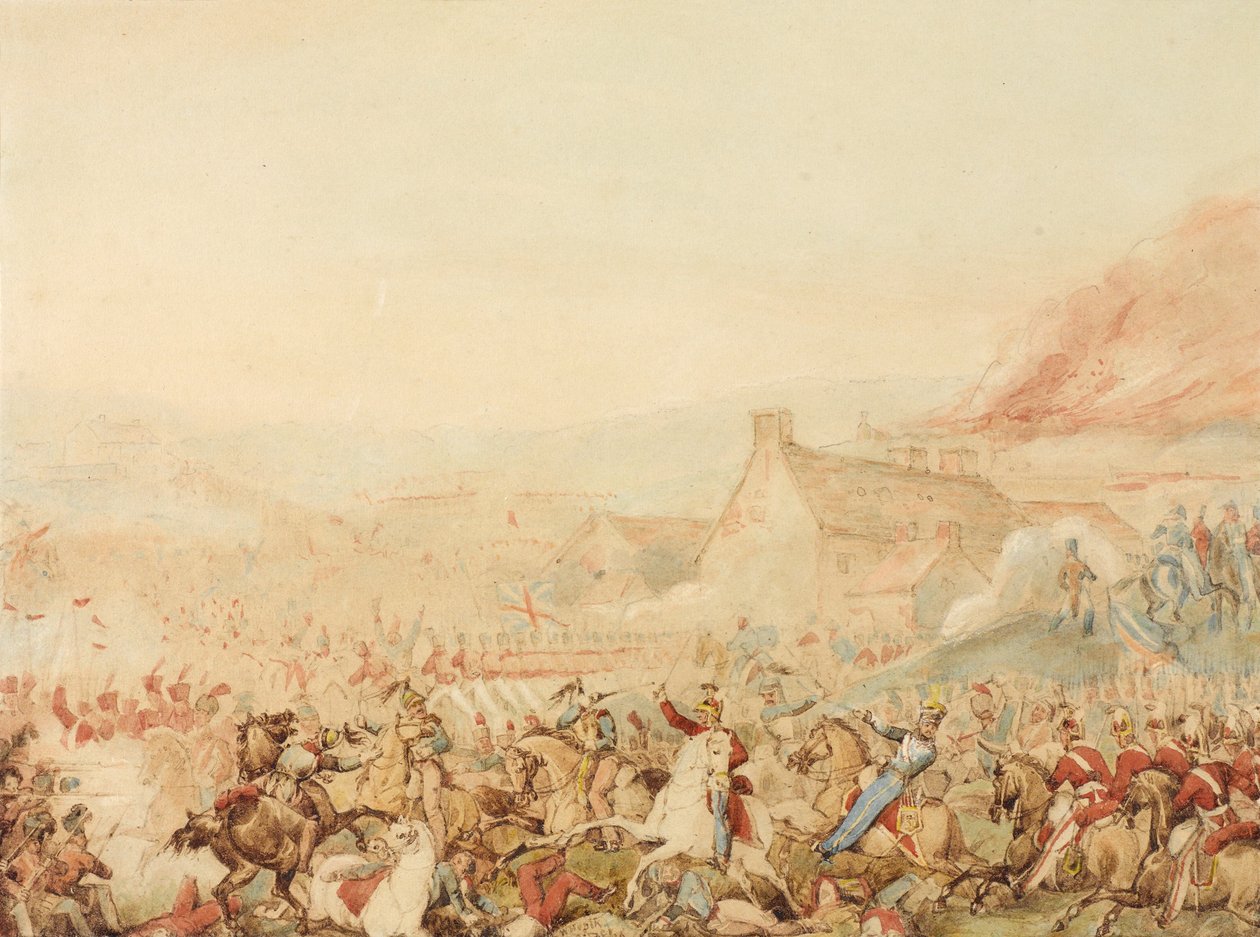 Slaget ved Waterloo, 1815, ca. 1818 av William Heath