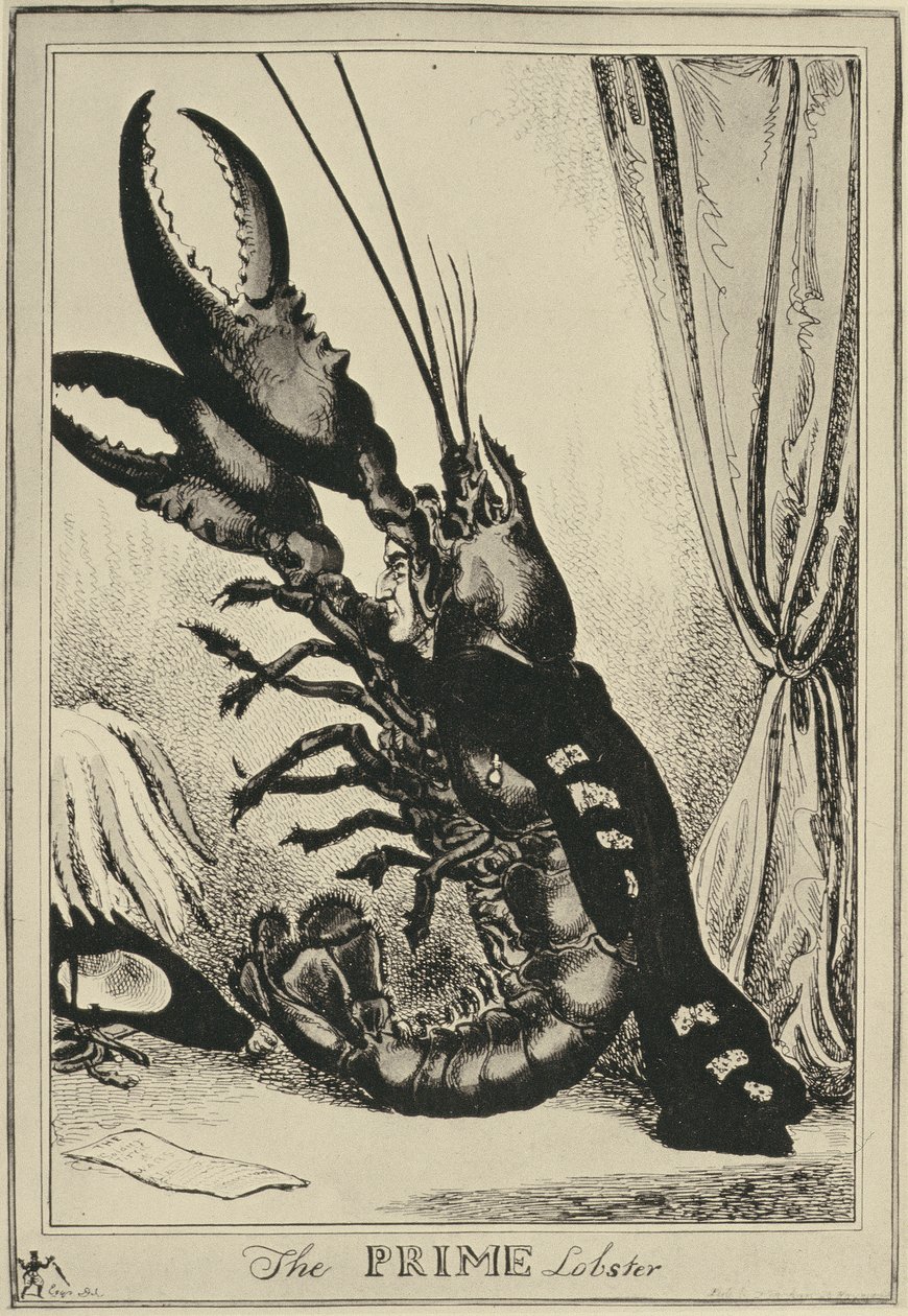 The Prime Lobster, 1828 av William Heath