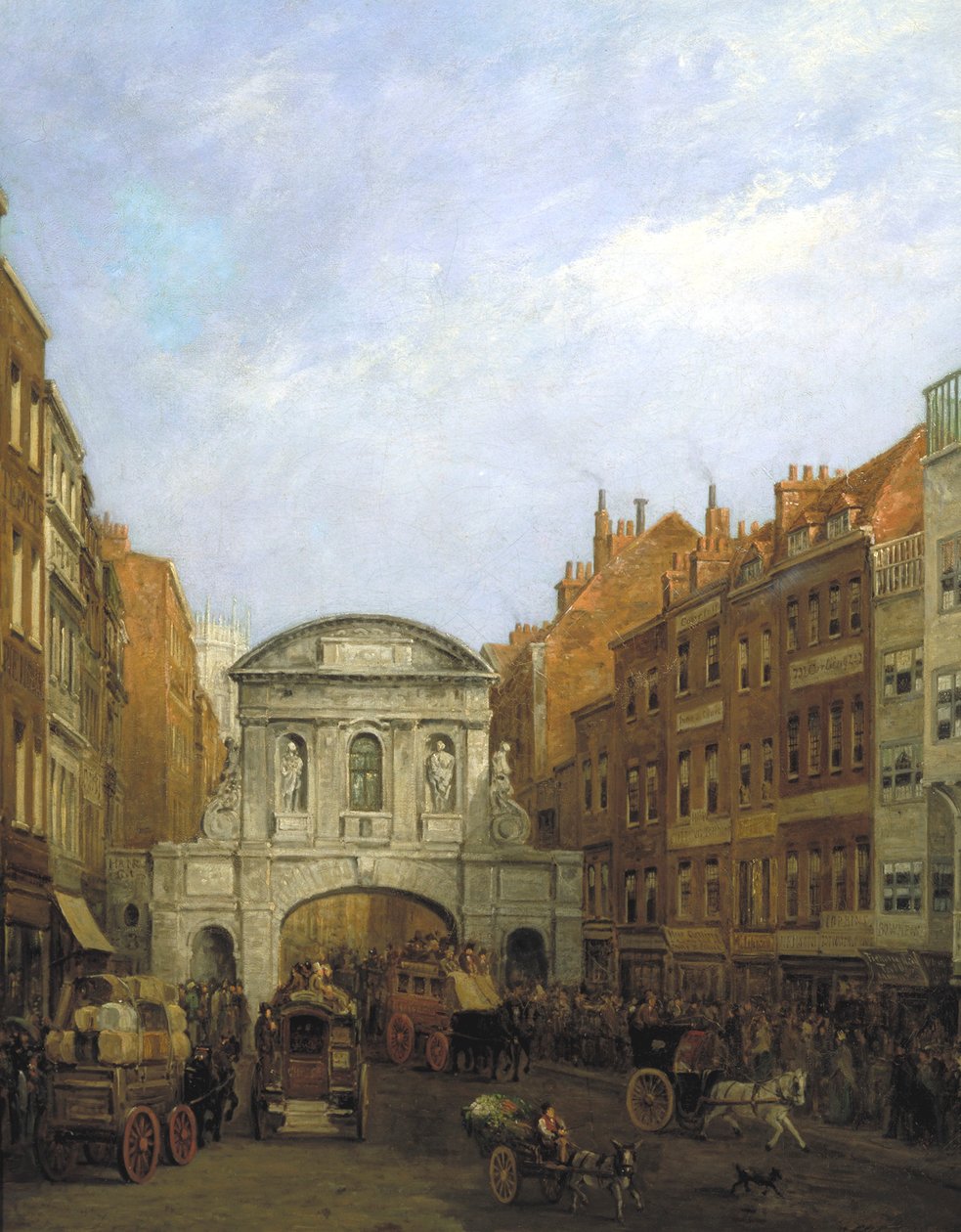 'Temple Bar from the Strand', London, 1873. av William Henry