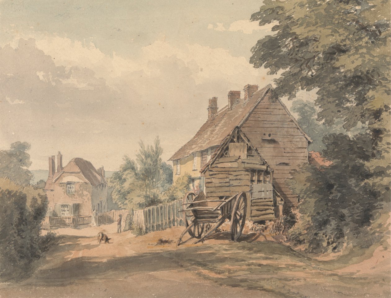 En gate i en landsby av William Henry Hunt