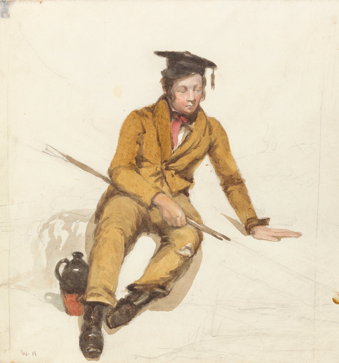 En ung lærd drar på fisketur av William Henry Hunt