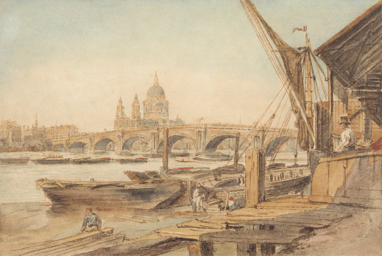 St. Paul's Cathedral og Blackfriar's Bridge av William Henry Hunt