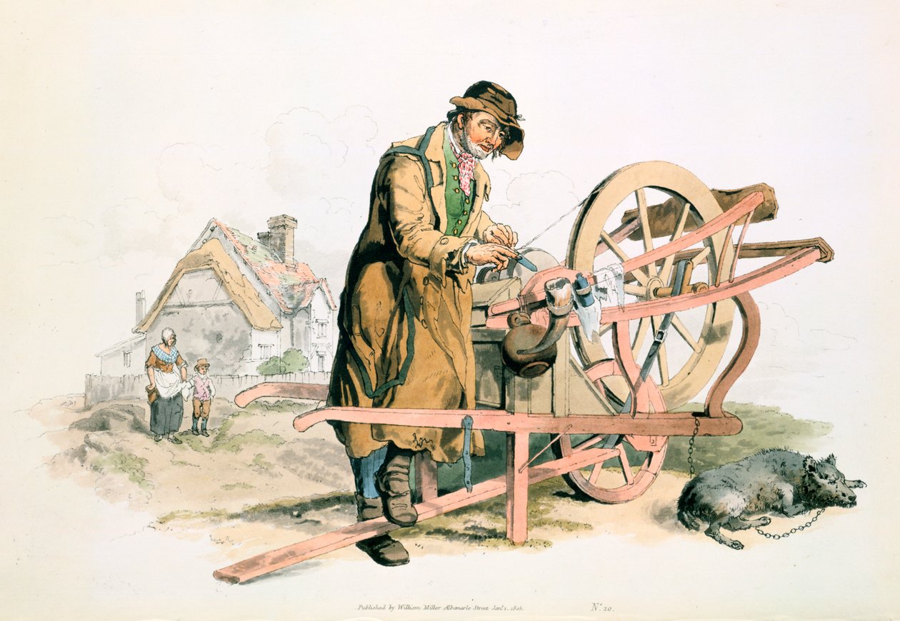 Knivsliper, 1808 av William Henry Pyne