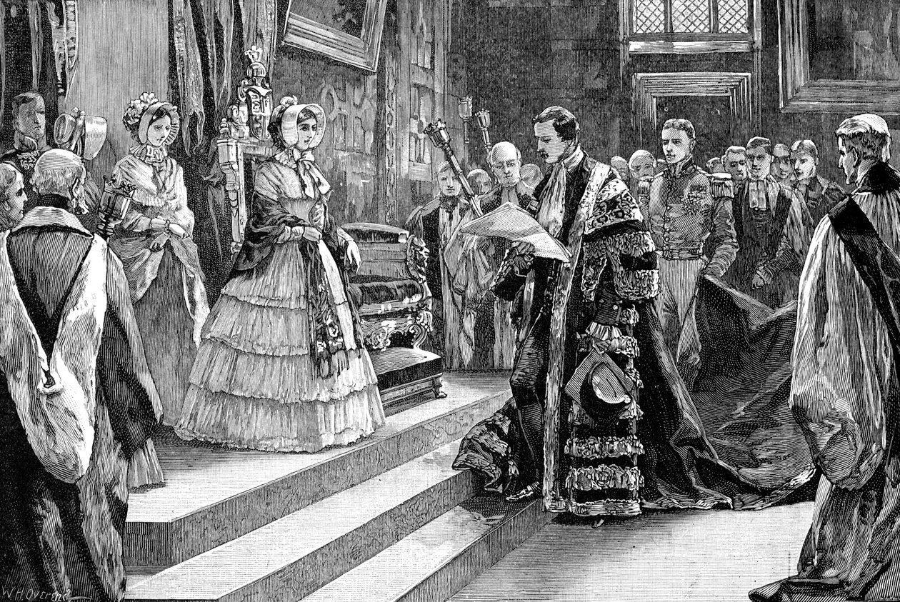 Presentasjon til dronningen, ca 1850-tallet, 1900 av William Heysham Overend