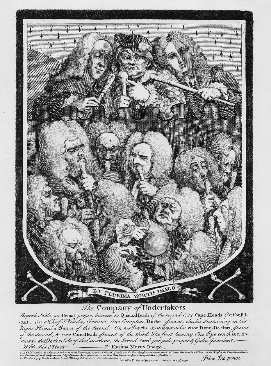 En konsultasjon av leger, 1736 av William Hogarth