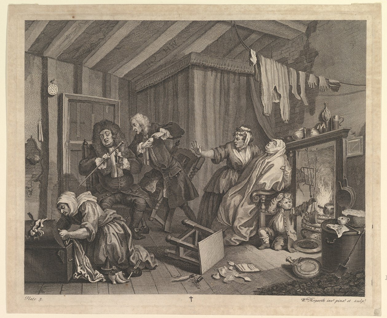 A Harlots Progress, plate 5, april 1732. av William Hogarth