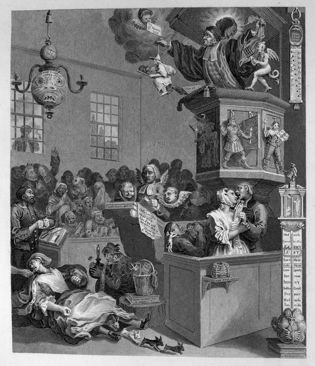 godtroenhet, overtro og fanatisme av William Hogarth
