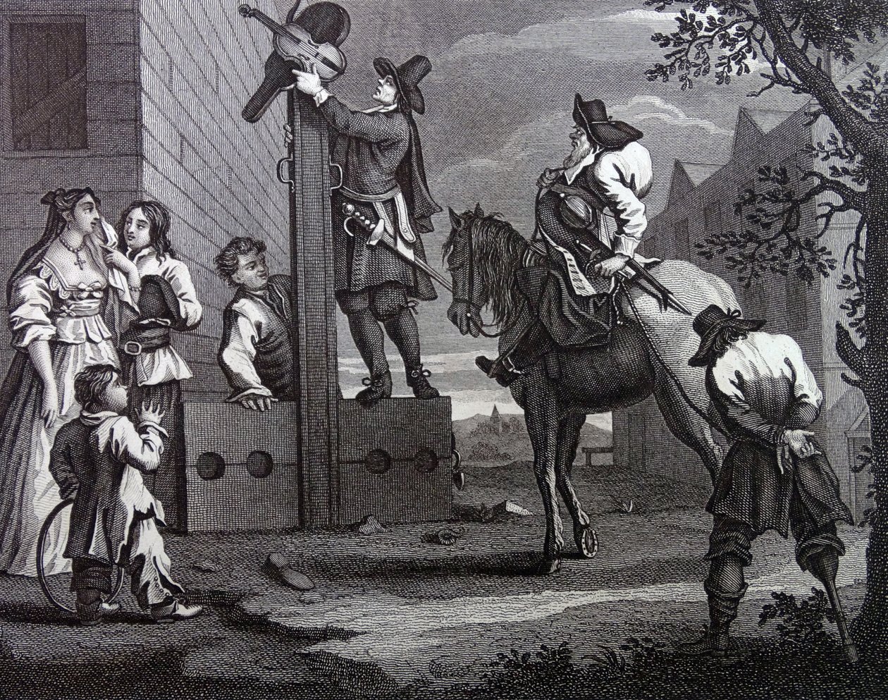 Frontispice til Samuel Butlers "Hudibras" av William Hogarth
