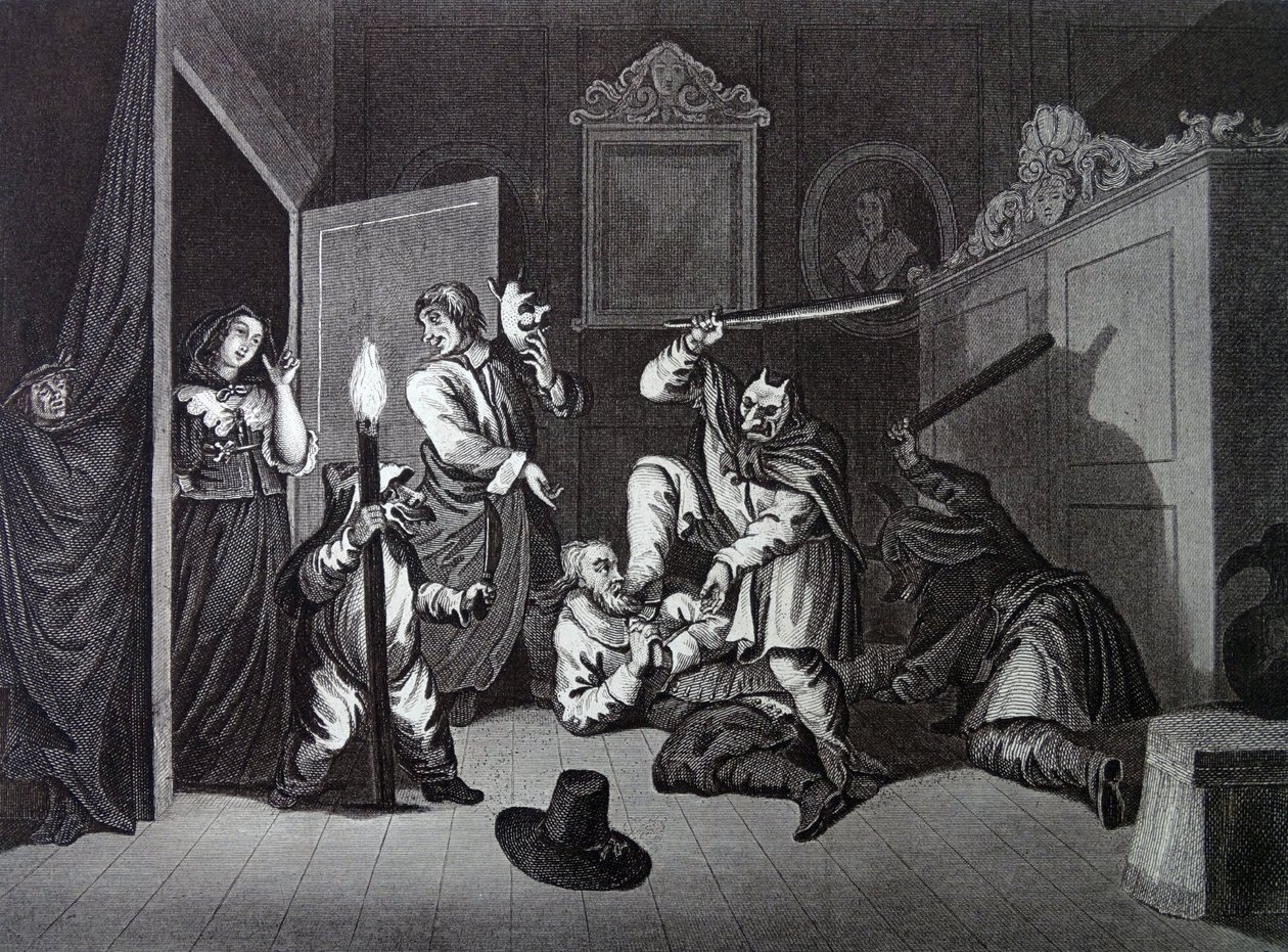 Frontispice til Samuel Butlers "Hudibras" av William Hogarth