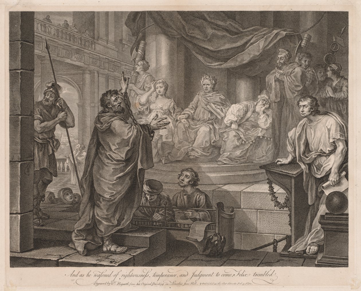 Paul før Félix (Stor tallerken) av William Hogarth